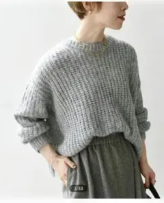 新品タグあり■SHIPS any:ラメ コンパクト ショート アゼ ニット