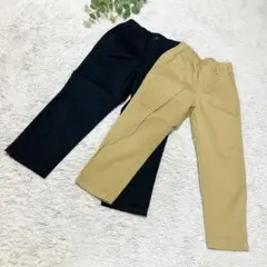 UNIQLO　ウルトラストレッチテーパードパンツ（キッズ120）2本セット　黒茶