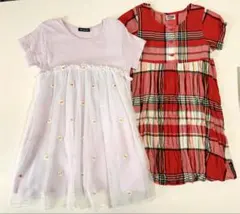 ワンピース　2枚セット　花柄　チェック　F.O.KIDS
