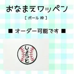 お名前ワッペン　刺繍 ワッペン　ボール枠