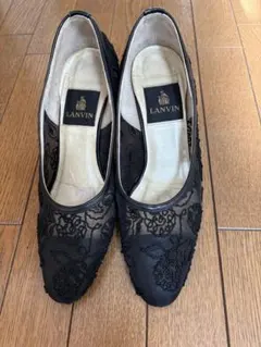 お値下げしました。 LANVIN ブラック レース パンプス 中ヒール　匿名配送のサムネイル