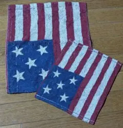アメリカ国旗デザイン フェイスタオル 2枚セット
