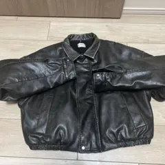 ブラウンレザージャケット ジッパー付き