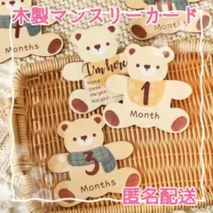 木製マンスリーフォト くま ベビーフォト 月齢カード ニューボーンフォト出産祝い