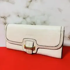 0025 COACH ベルトタイプ ホワイト 長財布