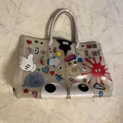ホログラム クリア ハンドバッグ ポップアート柄 - メルカリ