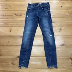 ダメージ加工 ダークブルースキニーデニム