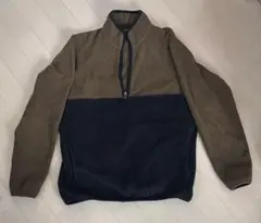 フリース オリーブ グリーン ブラック ハーフジップ ユニクロ 春 冬メンズ S