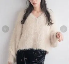 ローリーズファーム　ラメシャギーカーディガン