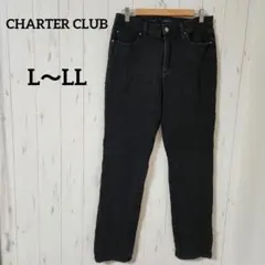 CHARTER CLUB【L～LL】ブラック ストレート デニム スリムフィット