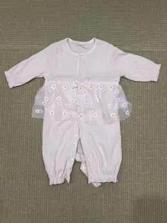 ２点セット　花柄レース付ロンパース　女の子　50〜70 春