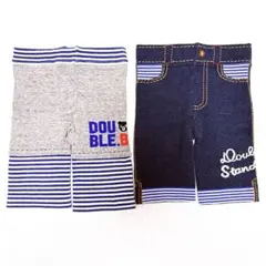 DOUBLE.B レギンスセット グレー・デニム風　90cm