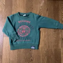 ミキハウスPiCNiC グリーン 裏起毛トレーナー 100cm