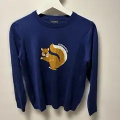 PEARLY GATES リス刺繍セーター サイズ1 ネイビー