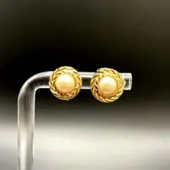 【極美品】Christian Dior フェイクパールイヤリング 刻印有
