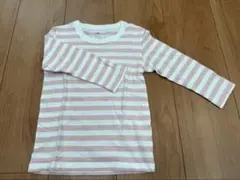 ストライプ Tシャツ 100cm ピンク/ホワイト　無印良品