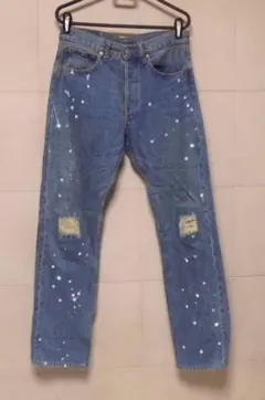 LEVI'S リーバイス　501　W31 L34　ダメージ＆ペイントジーンズ