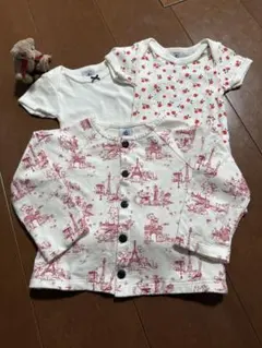 【Petit Beteau】　ロンパース カーディガン3枚セット　新品　未使用