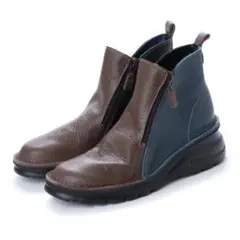 ツートンカラー　本革ショートブーツ　ユリコマツモト　24ｃｍ