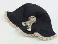 【SALE】ミリカンパニー　レースのチューリップハット　48cm黒×ベージュのサムネイル