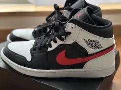 AIRJORDAN1 MID BLACK/CHILE RED-WHITE ナイキ