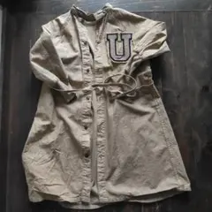 ベージュ Uロゴ ワンピース　デニムダンガリー　キッズ130