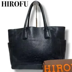 HIROFU トートバッグ レザー ダークネイビー A4収納可 肩掛け デュオ 
