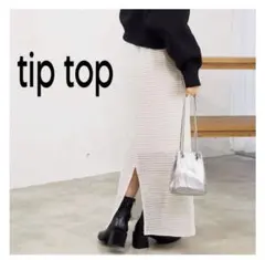 新品 tip top レースジャガードナロースカート オフホワイト