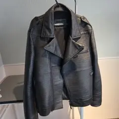 EMPORIO ARMANI ブラックレザーライダースジャケット　美品