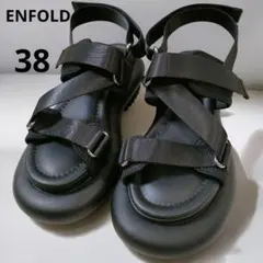 ENFOLD サンダル TUBE SOUL SANDAL ブラック 38のサムネイル