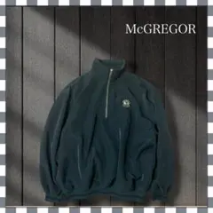 5736/McGREGORワンポイントゴルフ刺繍ロゴ ナイロンハーフジップL