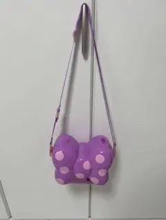 リボン型紫色ドットショルダーミニーちゃんポップコーンバゲット