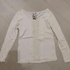ライトオン　薄手　白　レース　Tシャツ　カットソー　長袖　Мのサムネイル