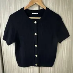 GU ネイビー ケーブルニット カーディガン L