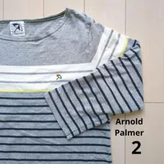 アーノルドパーマー　ワンピース　ボーダー　綿100%　七分袖　コットン