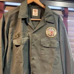 dickiesワークシャツ ロサンゼルス市警　XL オリーブグリーン　シャツ古着