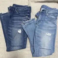GU ダメージ加工 スキニージーンズ 2個セット★タイムセール