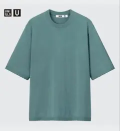 UNIQLO U クルーネックセーター XXL 半袖ニット グリーン レーヨン混