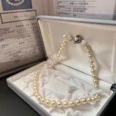 アコヤ真珠 本真珠　ホワイトパール ネックレス 鑑別書 8.5〜9.0mm