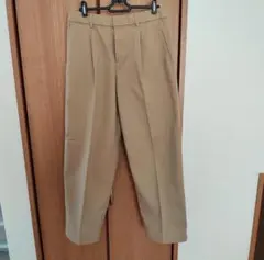 【新品】UNIQLO タックワイドパンツ コットン ベージュ L