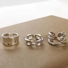 シルバー925 メキシカンジュエリー ヴィンテージリング アンティーク3点セット