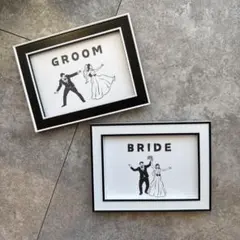 受付サイン　ウェルカムスペース　ブラック＆ホワイト　結婚式