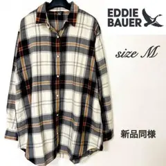 新品同様★エディーバウアー★フランネルシャツ★チェック柄★長袖シャツ★M
