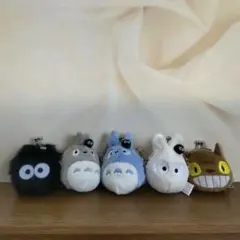 トトロミニがま口5体セット トトロ 中トトロ 小トトロ ネコバス 真っ黒クロスケ