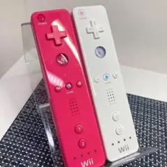 【フルメンテナンス】Wii WiiU リモコン ホワイト ピンク 2個セット b