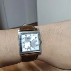 FURLA スクエアメンズクォーツ腕時計 スモセコ