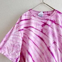 Hanes タイダイ柄半袖Tシャツ【Ｍ】ピンク パープル カジュアル 海外古着