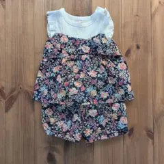 petit main フラワープリント セットアップ 90cm