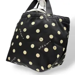 アニエスベー ハンドバッグ トートバッグ ナイロン 黒 ブラック ドット 巾着