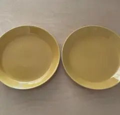 イエロー 丸型皿 2枚セット